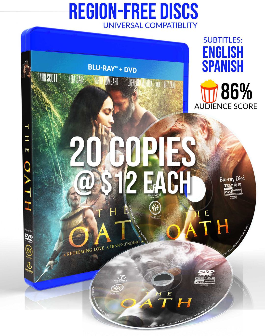 20 BLU-RAY + DVD COMBOS (20 PACK/$12 EACH + FREE USA SHIPPING!)